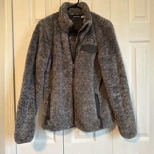 LLBean hi-pile full zip sweater